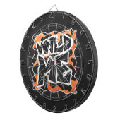 Koe Zwart en Oranje Wild mij Dartbord (Voorkant Rechts)