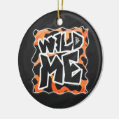 Koe Zwart en Oranje Wild mij Keramisch Ornament (Links)