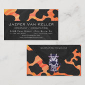 Koe Zwart en Oranje Wild mij Visitekaartje (Voorkant / Achterkant)