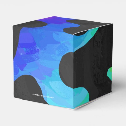 Koe, zwart en regenboog afdrukken bedankdoosjes (Achterkant)