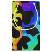 Koe, zwart en regenboog afdrukken klein cadeauzakje (Achterkant)