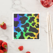 Koe, zwart en regenboog afdrukken servetten (Insitu)