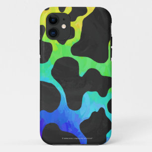 Koe zwart en regenboogschenken iPhone 11 hoesje
