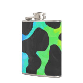 Koe zwart en regenboogschenken heupfles (Links)