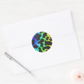 Koe zwart en regenboogschenken ronde sticker (Envelop)