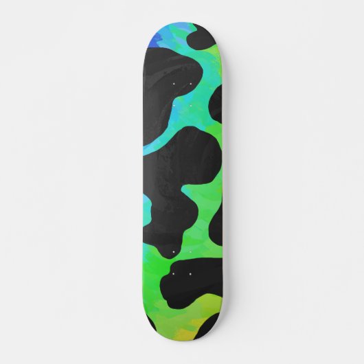 Koe zwart en regenboogschenken skateboard (Voorkant)