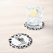 Koe Zwart-wit Ronde Kartonnen Onderzetter (Insitu)