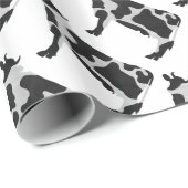 Koe zwart-wit Silhouette Cadeaupapier (Rol Hoek)