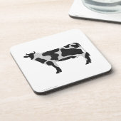 Koe zwart-wit Silhouette Drankjes Onderzetter (Linkerzijde)