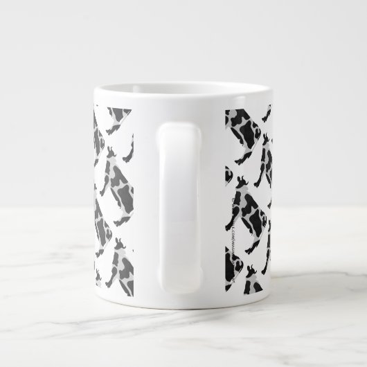 Koe zwart-wit Silhouette Jumbo Mok (Achterkant)