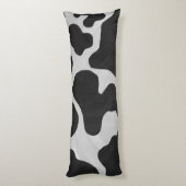 Koe zwart-wit Silhouette Lichaamskussen (Achterkant (Verticaal))
