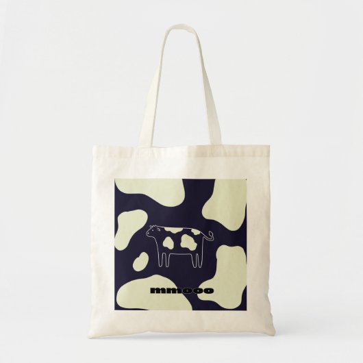 Koe zwart-wit tote bag (Voorkant)