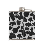 Koe zwart-witafdrukken heupfles (Achterkant)