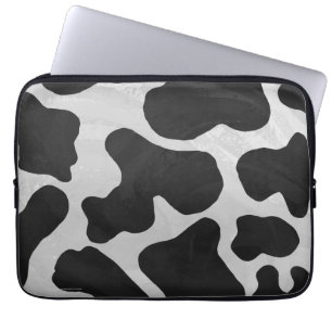 Koe zwart-witafdrukken laptop sleeve