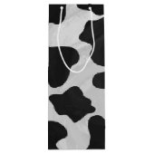 Koe zwart-witafdrukken wijn cadeautas (Achterkant)