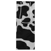 Koe zwart-witafdrukken wijn cadeautas (Voorkant)