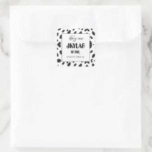 Koe Zwart Witte Vlekken Vacht Vierkante Sticker