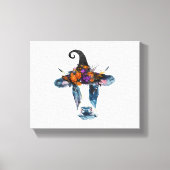 Koe zwarte witte halloween witch canvas afdruk (Voorkant)