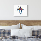 Koe zwarte witte halloween witch canvas afdruk (Insitu (Slaapkamer))