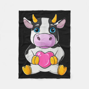 Koeharten Cute Valentijnsdag Boerderijdier Vrouwen Fleece Deken