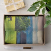 Koeien die vreedzaam grazen in een Bucolische Plaa Tissuepapier (Geschenk)