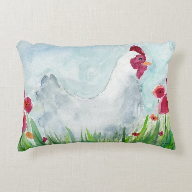 Koeien en bloemen accent kussen (Voorkant)