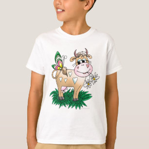 Koeien en vlinder t-shirt
