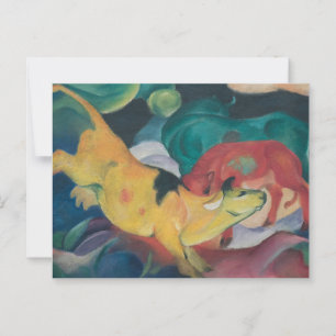 Koeien, geel-rood-groen (1912) - Franz Marc Briefkaart