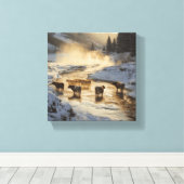 Koeien in de mist canvas afdruk (Insitu (Houten vloer))