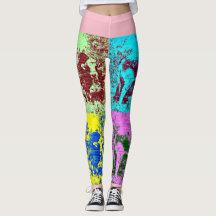 Koeien in de Pop Kunst Aangepaste Leggings voor vr