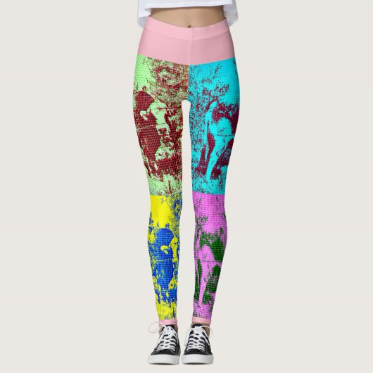 Koeien in de Pop Kunst Aangepaste Leggings voor vr (Voorkant)