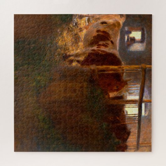 Koeien in de Schuur door Gustav Klimt Legpuzzel (Horizontaal)