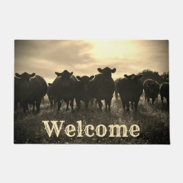 Koeien in de wei - Sepia Tone Deurmat