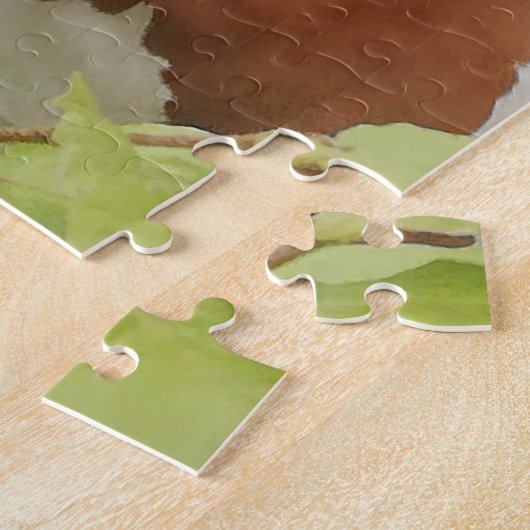 Koeien in een boerderij. legpuzzel (Zijkant)