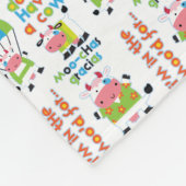 Koeien in het Houtpatroon Fleece Deken (Hoek)