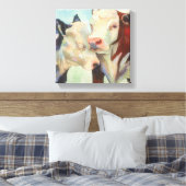 Koeien in liefde canvas afdruk (Insitu (Slaapkamer))