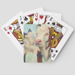 Koeien in liefde pokerkaarten