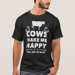 Koeien maken me gelukkig Boerderijdier Mannen Vrou T-shirt
