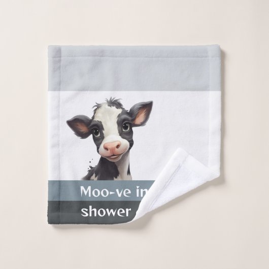 Koeien Moo-ve in de douchegroef Kalf Bad Handdoek (Wasdoekje)