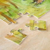 Koeien Mountain Pasture Waterverf Legpuzzel (Zijkant)