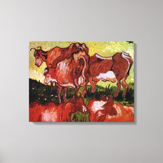 Koeien na Jordaens Vincent van Gogh Canvas Afdruk (Voorkant)