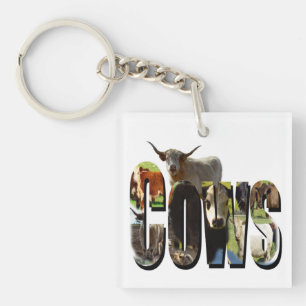 Koeien naam Afbeelding Logo met Koeien, Sleutelhanger