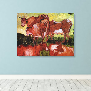 Koeien (naar Jordaens) door Vincent van Gogh Canvas Afdruk