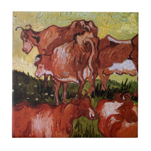 Koeien (naar Jordaens) door Vincent van Gogh Tegeltje