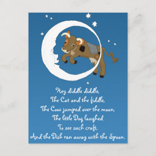 Koeien over de maan briefkaart