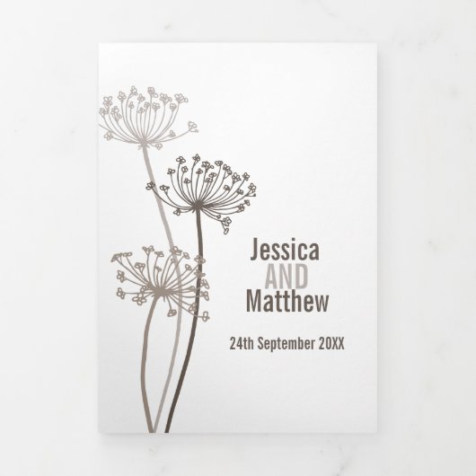 Koeien peterselie bloemhoofd bruine herfst bruilof drieluik programma (Cover)