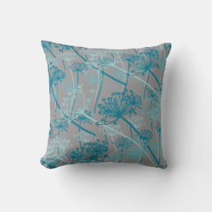 Koeien peterselie grafisch grijs aqua blauw worpku kussen