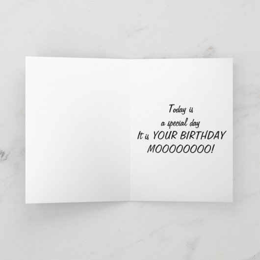 KOEIEN SAMENWERKEN OM TE ZEGGEN DAT ZIJ BIRTHDAAG  KAART (Binnen)