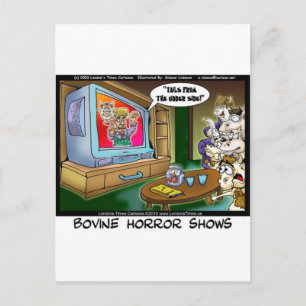 Koeien Scary TV Films Funny T - shirts Mokken Gift Briefkaart