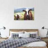 Koeien voor grazing canvas afdruk (Insitu (Slaapkamer))